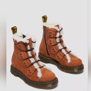 Dr. Martens Women's 1460 Lace To Toe Fur Lined Buttersoft Lace Up Boots